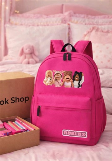 Se sua filha ama Roblox, ela vai AMAR essa mochila! 💖✨ Linda demais e baratinha 😍 Link no carrinho laranja! #mochilaescolar #mochilasbonitas #voltaasaulas #roblox #mochilaroblox