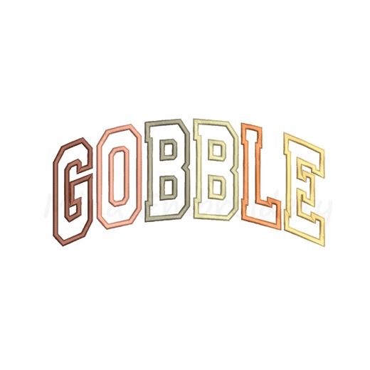 Gobble Embroidery Design, Thanksgiving Applique Embroidery, Machine Embroidery Design, 5 Sizes, Instant Download - Etsy