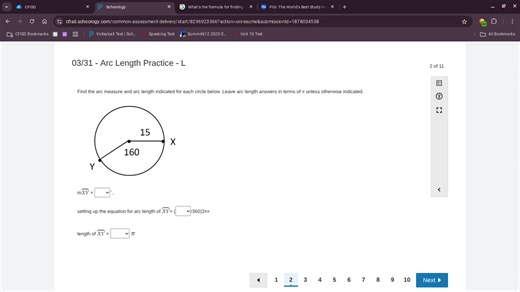 Find the arc measure and arc length indicated for each circle b... | Filo
