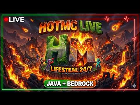 HOTMC LIVE 🔴 Lifesteal + PvP Server | JOIN NOW | 24/7 Java + Bedrock #hotmc