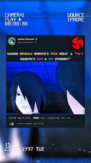 SASUKE REVEALS BORUTO’S TRUE ROLE! 🔥 “HE’S NARUTO’S...😱 #animeedits #animeshorts #viralshorts #fyp