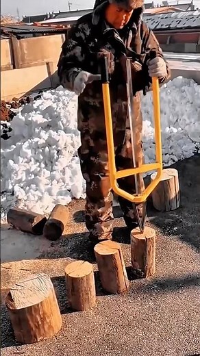 Log Wood Splitting Work Tool Using Manual Log Splitter #worktool