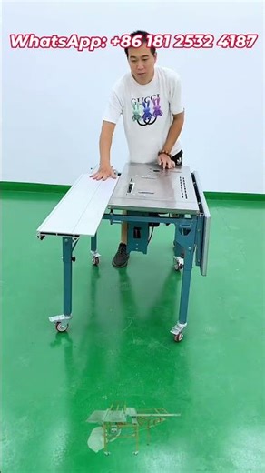 Industrial Sliding Table Saw in Action