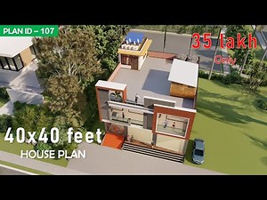 40 x 40 house plan | Commercial + Residential Plan | 2020 latest Design 𝗣𝗹𝗮𝗻 𝗜𝗗 - 107