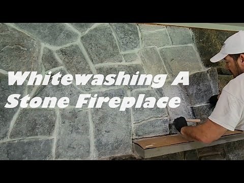 Whitewashing A Stone Fireplace