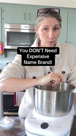 You DON’T need expensive! Name brand dough mixers are overrated! The Aiziyo Dough Chief Mixer is an amazing mixer that will help improve your fresh milled flour bread dough kneading and proofing! #freshmilledflour #breadmaking #homemadebread #healthyeating #mixer