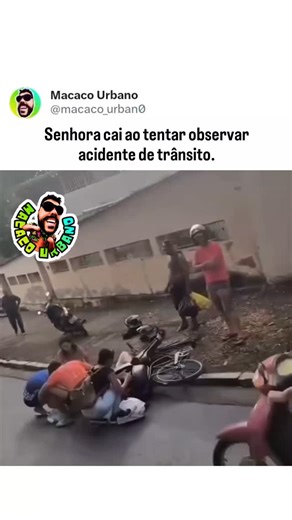 Carlos Gouveia on Instagram: "Senhora cai ao tentar observar acidente de trânsito. 🐵 A SUA DOSE DIÁRIA DE INFORMAÇÃO. ➡️ GRUPO VIP com Link na Bio."