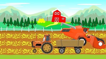 收割机开始工作