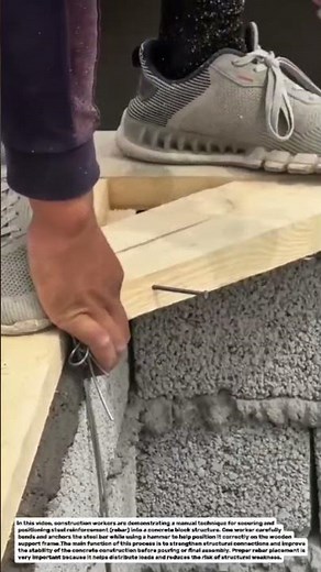 Smart Rebar Anchoring Trick for Concrete Beam Support | Construction Workers Technique.