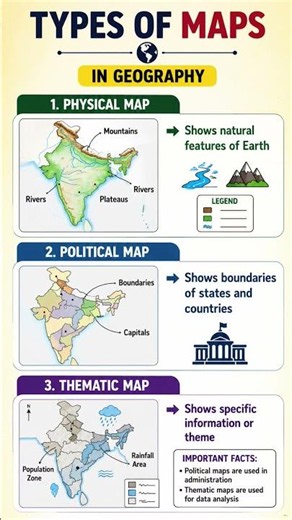 TYPES OF MAPTypesOfMap #MapTypes #GeographyShorts #UGCNETGeography #GeographyMCQ #NCERTGeography