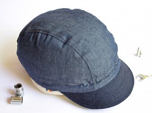 Blue Soft Brim Cycling Cap, Cotton Cap, Handmade - Etsy