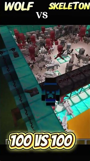 “100 Wolves vs 100 Skeletons — Battle Result #MinecraftShorts”