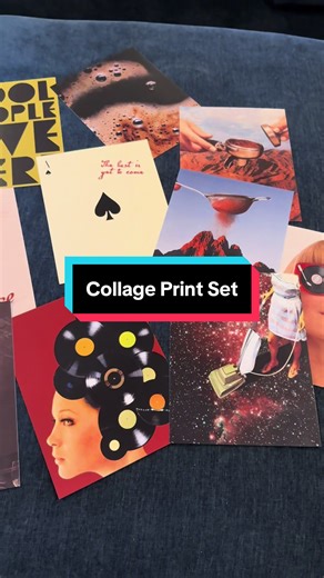 First and last prints from the @Society6 Retro Espresso Collage Set are my favorites! Let me know your favorite in the comments #collage #midcenturymodern #midcentury #homedecor #recordnook