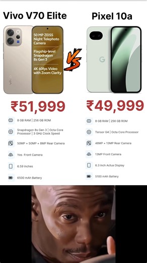 Vivo V70 Elite Vs Google Pixel 10a | Comparison #sbtech #smartphone #shortvideos #vivo #google