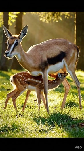 Spring in the Forest: Mother Gazelle with Her Baby – Pure Nature Magic #nature #relaxing #shortsv