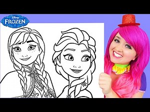 Coloring Frozen Anna & Elsa | Pencils & Crayons