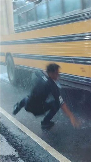 Man Gets Splashed by Bystanders Immediately After Exiting Bus