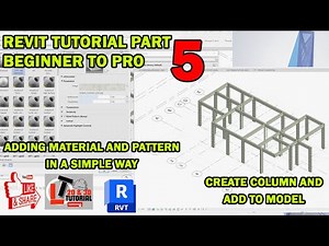 REVIT TUTORIAL PART 5: ADDING MATERIAL AND PATTERN /CREATE COLUN AND ADD TO MODEL
