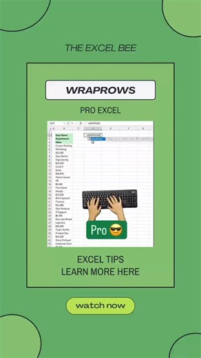 Turn Messy Data into Tables INSTANTLY 📊 Using WRAPROWS