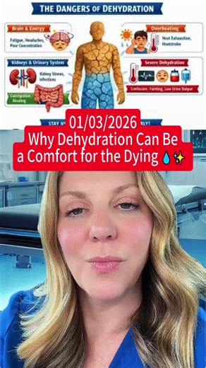Why Dehydration Can Be a Comfort for the Dying 💧✨ #EndOfLifeCare #Hospice #PeacefulPassing #Ketosis #HealthAwareness #fyp #ForYou #caregiver #fypシ #Socialsecuritydisability #hottakes #dehydration #peaceful #tiktok #nursesoftiktok #disabilitybenefits #breakingnews #education #viral #hospicenursejulie