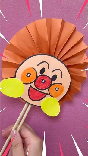 超人気💫折り紙で作る♪アンパンマン空飛ぶマントうちわの作り方♪夏にぴったり！｜Origami Anpanman Fan