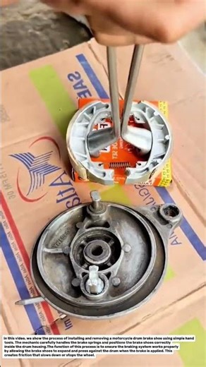Manual Brake Shoe Installation & Spring Mechanism | Motorcycle Drum Brake Repair.