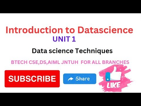 Data science techniques in Introduction to datasceince|Btech|CSE|DS|AIML|JNTUH