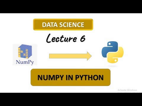 Lecture 6: NUMPY in python : Data Science : EI-334 : ‪@InnovateiTzoneofficial‬