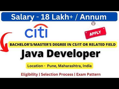 Citi Off Campus Drive for Experience 2-4 Years | Java Developer | Salary 10-18 LPA+ #freshersjobs
