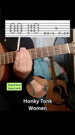 Honky Tonk Women Rolling Stones Guitar Tutorial