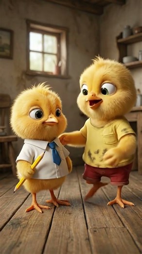 Baby sister chick want's to learn and top in school 🐥