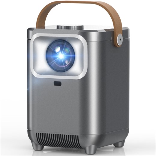 [Electric Focus & Auto Keystone] GKLPO Mini Projector with WiFi and Bluetooth, 1080P Portable Projecteur, Outdoor Movie Projector, Home Theater Projector Compatible with iOS/Android