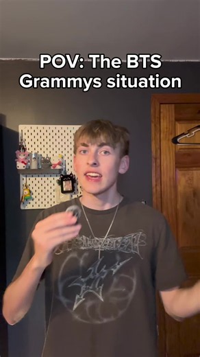 V stepped into the crowd and told everyone the Grammy’s are stupid and petty for introducing this category cause they’re afraid BTS is gonna sweep the awards. #kpop #bts #funny #viral