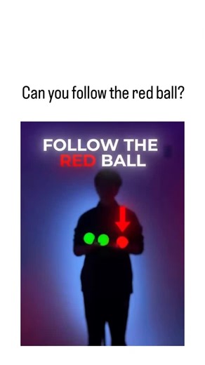 crazy meme on Instagram: "This X post shares a juggling illusion video challenging viewers to track a single red ball among identical green distractors during motion, a classic multiple object tracking (MOT) task that tests visual attention limits. MOT research, including ERP studies, shows humans typically track 4-5 objects accurately before performance drops due to attentional resource constraints, explaining why many viewers struggle or report needing unfocused gaze to succeed. Replies reveal