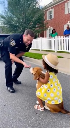 Baby rides dog like a car and makes police laugh out loud! 😂🚓🐶