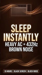 Deep Sleep Air Conditioner & Brown Noise (10 Hours Black Screen) ❄️ 432Hz Block Noise Fast
