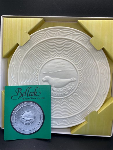 Belleek Christmas Plate 1982, Irish Seal, Perfect, 6th Period, Vintage Belleek Ireland Pottery - Etsy
