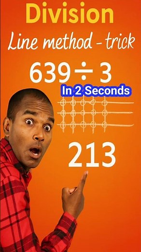 639 ÷ 3 In 2 Seconds 😱 | Division Line Method Trick #shorts
