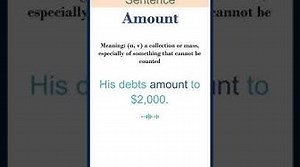 Amount meaning Amount in a Sentence Most common words in English shorts