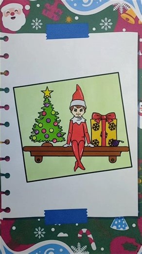 Elf on the Shelf Coloring Pages Christmas Scene 🎄 | Fun Art For Kids