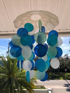 Turquoise /blue /seafoam Capiz Shell Wind Chime - Etsy