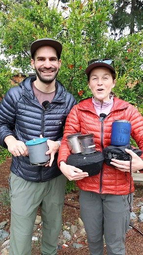 Our "tiny kitchen" is 6X lighter now compared to when we first started backpacking together! After every trip we evaluate what we didn't use and leave those things behind on the next one. #cookset #tinykitchen #backpacking #cooking #outside #thruhike #thruhiking #lightweight #adventure #outdoors #camping #hiking #wilderness #mealprep | Thruhikers