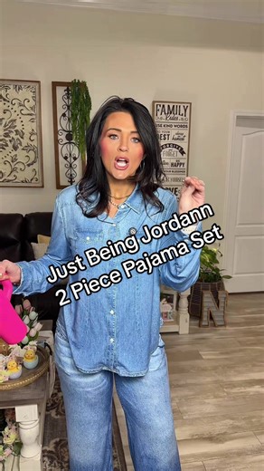 Cute Pajama Set Looks Like a Denim Outfit