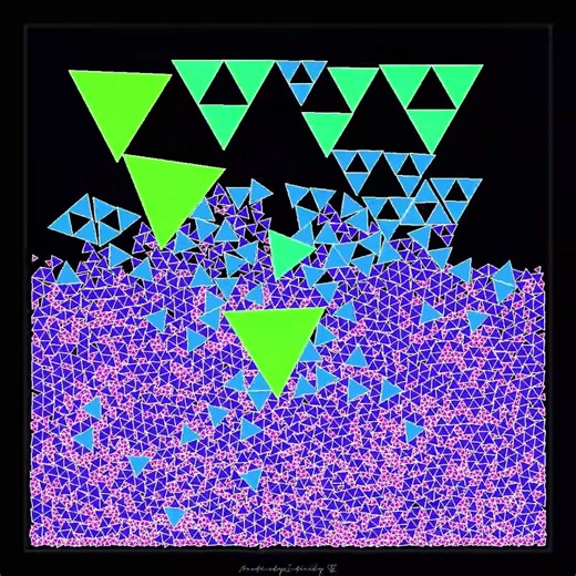 Watch the triangle recursively split into smaller, faster versions 🤯 #shorts #fractal #recursion
