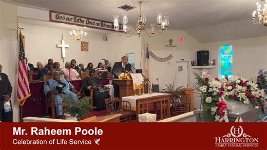 9.1K views · 55 reactions | Celebration of Life service for Mr. Raheem Poole ️ | Harrington Family Funeral Services | Facebook