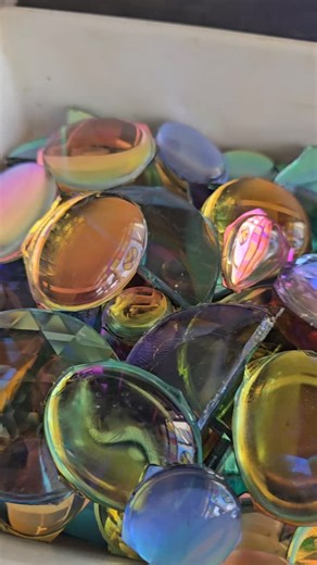 I'm way past time on being addicted to #dichroic #glass bevels and #jewels after making them for over 28 years and this batch will be way bigger yet ..... #art of #diy #artist #stevenmichael #handmade #homedecor #photooftheday #artistofinstagram #selftaught | Steven M Kaczmarek