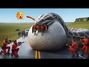 Heroic Rescue Team Saves Lonely Horse from Giant Python Terrifying Attack🐴🐍