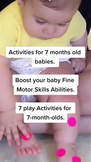 Boost your baby's fine motor skills with these 7 easy and fun play activities for 7-month-olds! From sensory play to fine motor skills, these activities are perfect for helping your little one develop important skills for the future. Activities for 7 months old babies. boost your baby fine motor skills abilities with these 7 play activities for 7-month-olds. #babyactivities #finemotorskills #7monthsold #parentingtips #babydevelopment #earlylearning #firstyearfun