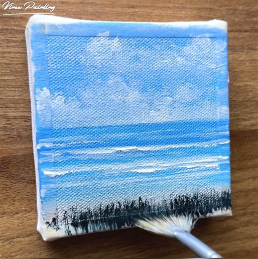 1.6M views · 13K reactions | Daisy flowers by the sea acrylic painting . Canvas size-(4✖️4)inch. Thankyou ❤️ | Vinee Painting | Facebook