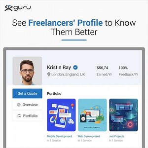 To help you make the right hiring decision we display the services offered, portfolios, feedback score and earnings of the Freelancer on their Profile. Hire a Freelancer on Guru for your next job - https://bit.ly/2VANH1L. | Guru.com